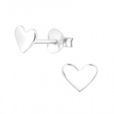 Heart - 925 Sterling Silver Simple Stud Earrings SD46676