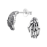 Skeleton Hand - 925 Sterling Silver Simple Stud Earrings SD46834