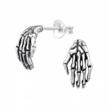 Skeleton Hand - 925 Sterling Silver Simple Stud Earrings SD46834