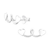 Heart - 925 Sterling Silver Simple Stud Earrings SD46903