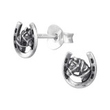 Horseshoe - 925 Sterling Silver Simple Stud Earrings SD46917