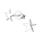 Star - 925 Sterling Silver Simple Stud Earrings SD4701