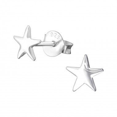 Star - 925 Sterling Silver Simple Stud Earrings SD4701