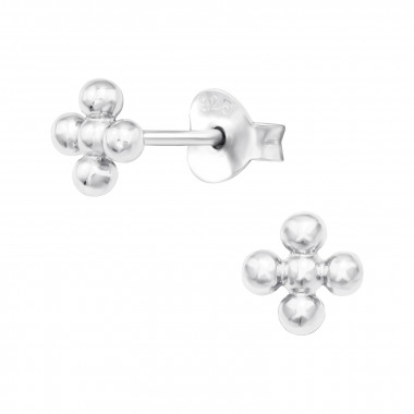 Flower - 925 Sterling Silver Simple Stud Earrings SD47046