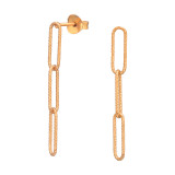 Chain Links - 925 Sterling Silver Simple Stud Earrings SD47049