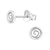 Spiral - 925 Sterling Silver Simple Stud Earrings SD47055