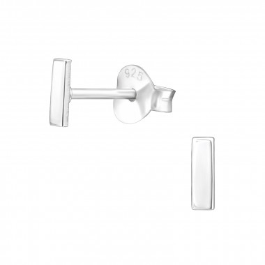 Bar - 925 Sterling Silver Simple Stud Earrings SD47099