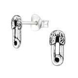 Safety Pin - 925 Sterling Silver Simple Stud Earrings SD47100