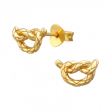 Knot - 925 Sterling Silver Simple Stud Earrings SD47250