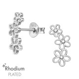 Flower - 925 Sterling Silver Simple Stud Earrings SD47412