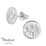 Flower - 925 Sterling Silver Simple Stud Earrings SD47414