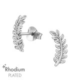 Leaves - 925 Sterling Silver Simple Stud Earrings SD47424