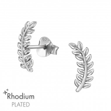 Leaves - 925 Sterling Silver Simple Stud Earrings SD47424