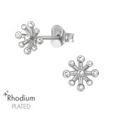 Flower - 925 Sterling Silver Simple Stud Earrings SD47428