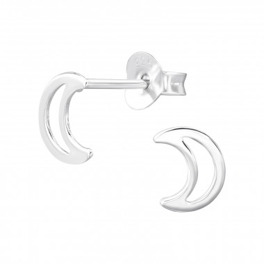 Moon - 925 Sterling Silver Simple Stud Earrings SD47544