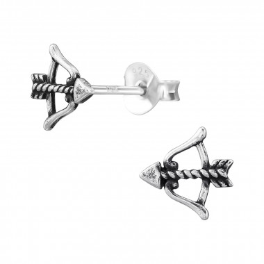 Arrow - 925 Sterling Silver Simple Stud Earrings SD47712