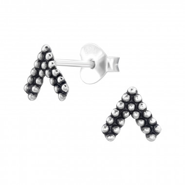 Chevron - 925 Sterling Silver Simple Stud Earrings SD48363