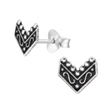 Chevron - 925 Sterling Silver Simple Stud Earrings SD48435