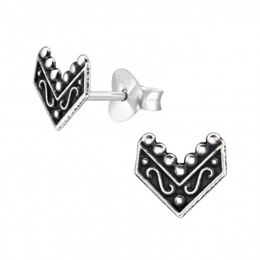 Chevron - 925 Sterling Silver Simple Stud Earrings SD48435