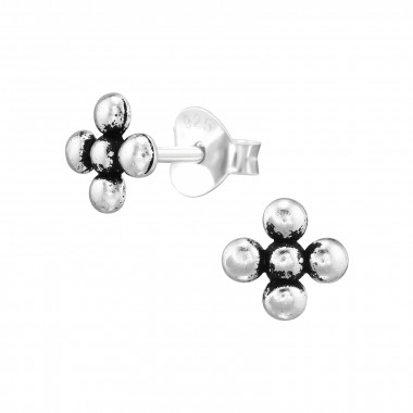 Flower - 925 Sterling Silver Simple Stud Earrings SD48747