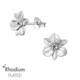 Flower - 925 Sterling Silver Simple Stud Earrings SD49038