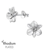 Flower - 925 Sterling Silver Simple Stud Earrings SD49038