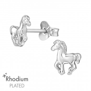 Horse - 925 Sterling Silver Simple Stud Earrings SD49040