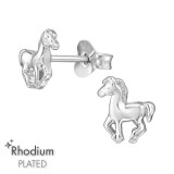 Horse - 925 Sterling Silver Simple Stud Earrings SD49040