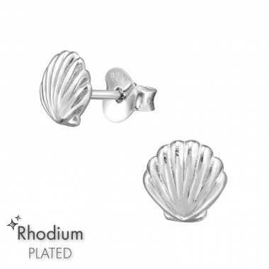 6mm Shell - 925 Sterling Silver Simple Stud Earrings SD49044