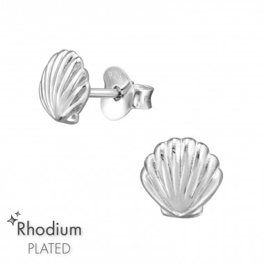 6mm Shell - 925 Sterling Silver Simple Stud Earrings SD49044
