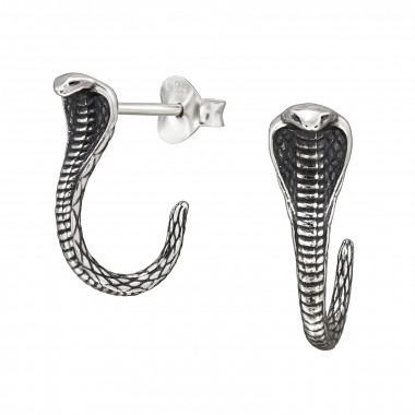 Cobra - 925 Sterling Silver Simple Stud Earrings SD49544