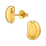 Bean - 925 Sterling Silver Simple Stud Earrings SD49667