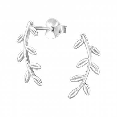 Vine - 925 Sterling Silver Simple Stud Earrings SD49678