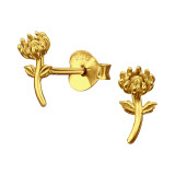 Flower - 925 Sterling Silver Simple Stud Earrings SD49687