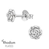 Rose - 925 Sterling Silver Simple Stud Earrings SD49717