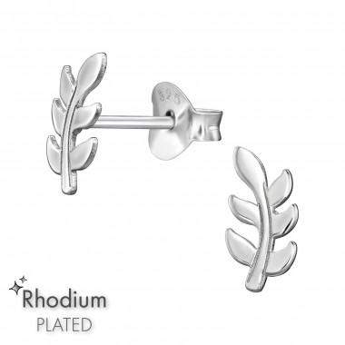 Laser Cut Leaf - 925 Sterling Silver Simple Stud Earrings SD49718