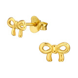 Bow - 925 Sterling Silver Simple Stud Earrings SD49720