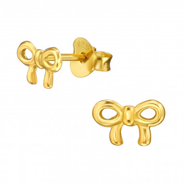 Bow - 925 Sterling Silver Simple Stud Earrings SD49720