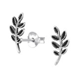 Olive Branch - 925 Sterling Silver Simple Stud Earrings SD50098