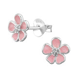 7mm Five-Petal Flower - 925 Sterling Silver Simple Stud Earrings SD50104