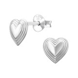3D Heart - 925 Sterling Silver Simple Stud Earrings SD50296 3D Heart - 925 Sterling Silver Simple Stud Earrings SD50296