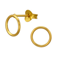 8mm Open Circle - 925 Sterling Silver Simple Stud Earrings SD50405