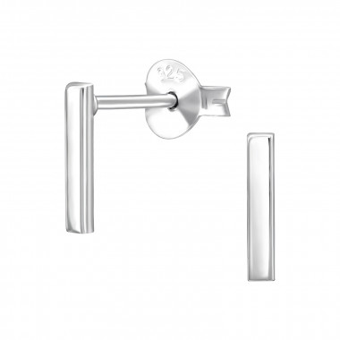 1.6X8.6Mm Bar - 925 Sterling Silver Simple Stud Earrings SD50406
