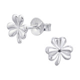 7mm Plain Clover - 925 Sterling Silver Simple Stud Earrings SD50608
