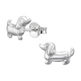 10mm Dachshund - 925 Sterling Silver Simple Stud Earrings SD50615 10mm Dachshund - 925 Sterling Silver Simple Stud Earrings SD50615