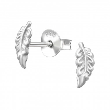 Leaf Vein - 925 Sterling Silver Simple Stud Earrings SD50640