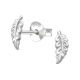 Leaf Vein - 925 Sterling Silver Simple Stud Earrings SD50640