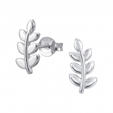 Laurel Leaf - 925 Sterling Silver Simple Stud Earrings SD50641
