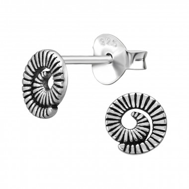 Spiral - 925 Sterling Silver Simple Stud Earrings SD50649