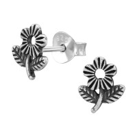 8mm Flower - 925 Sterling Silver Simple Stud Earrings SD50674